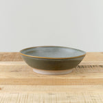 Handmade Serving Bowl in Ash White Mist Grey and Black by WRF Labs Ceramics 