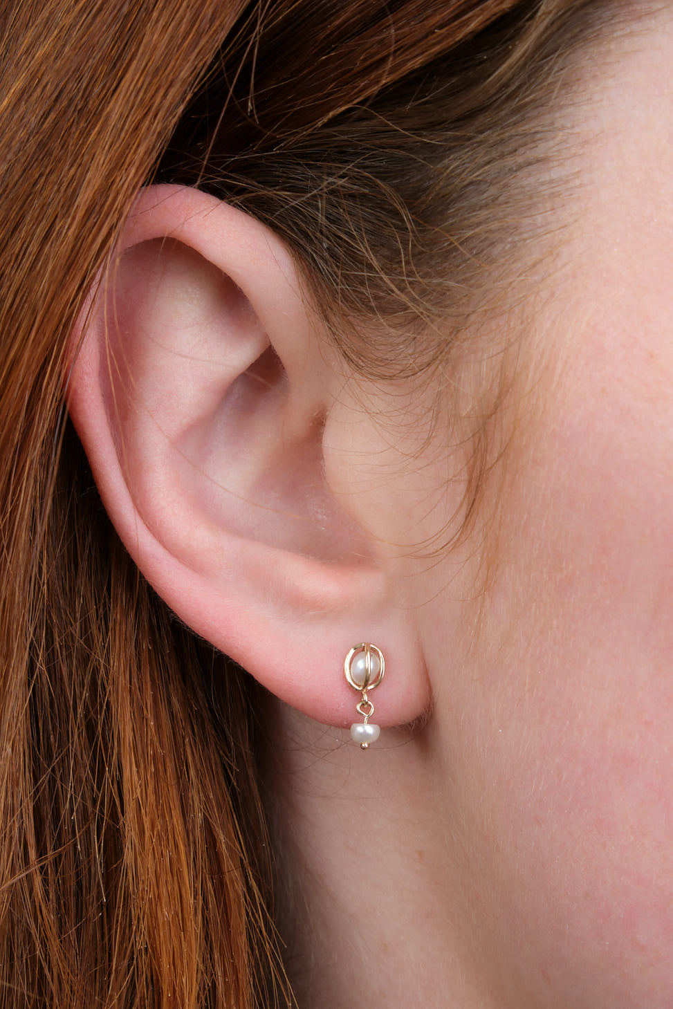 Caged Pearl Drop Earring