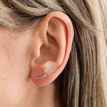 WWAKE Jewelry Earrings Diamond Arc Flatback Earring 14K Yellow Gold / Single