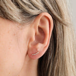 WWAKE Jewelry Earrings Diamond Arc Flatback Earring 14K Yellow Gold / Single