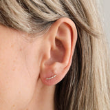 WWAKE Jewelry Earrings Diamond Arc Flatback Earring 14K Yellow Gold / Single