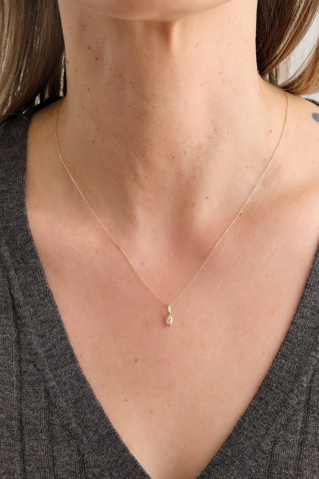 WWAKE Jewelry Necklaces Diamond Tempo Charm Necklace 14K Yellow Gold / 18" Chain