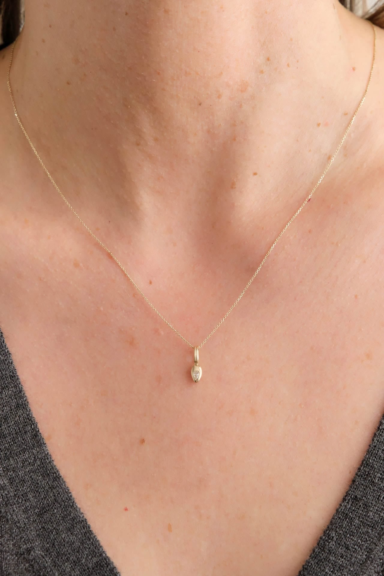 WWAKE Jewelry Necklaces Diamond Tempo Charm Necklace 14K Yellow Gold / 18" Chain