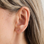 WWAKE Jewelry Earrings Duo Baguette Flatback Earring 14K Yellow Gold / Single