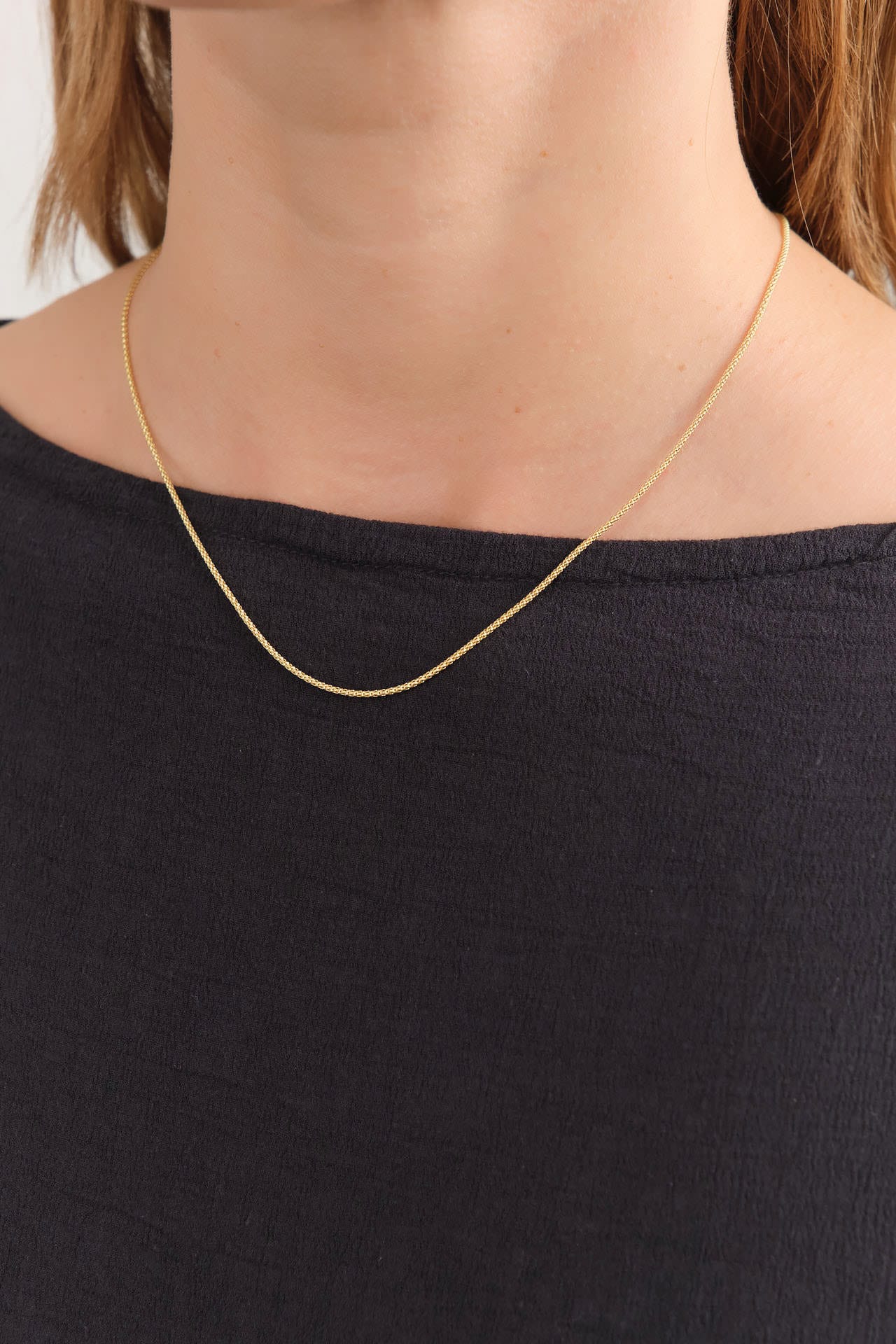 WWAKE Jewelry Necklaces Gold Tube Chain Necklace