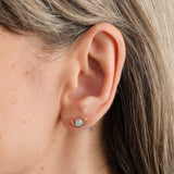 WWAKE Jewelry Earrings Large Opal Arc Earring 14K Yellow Gold / Single