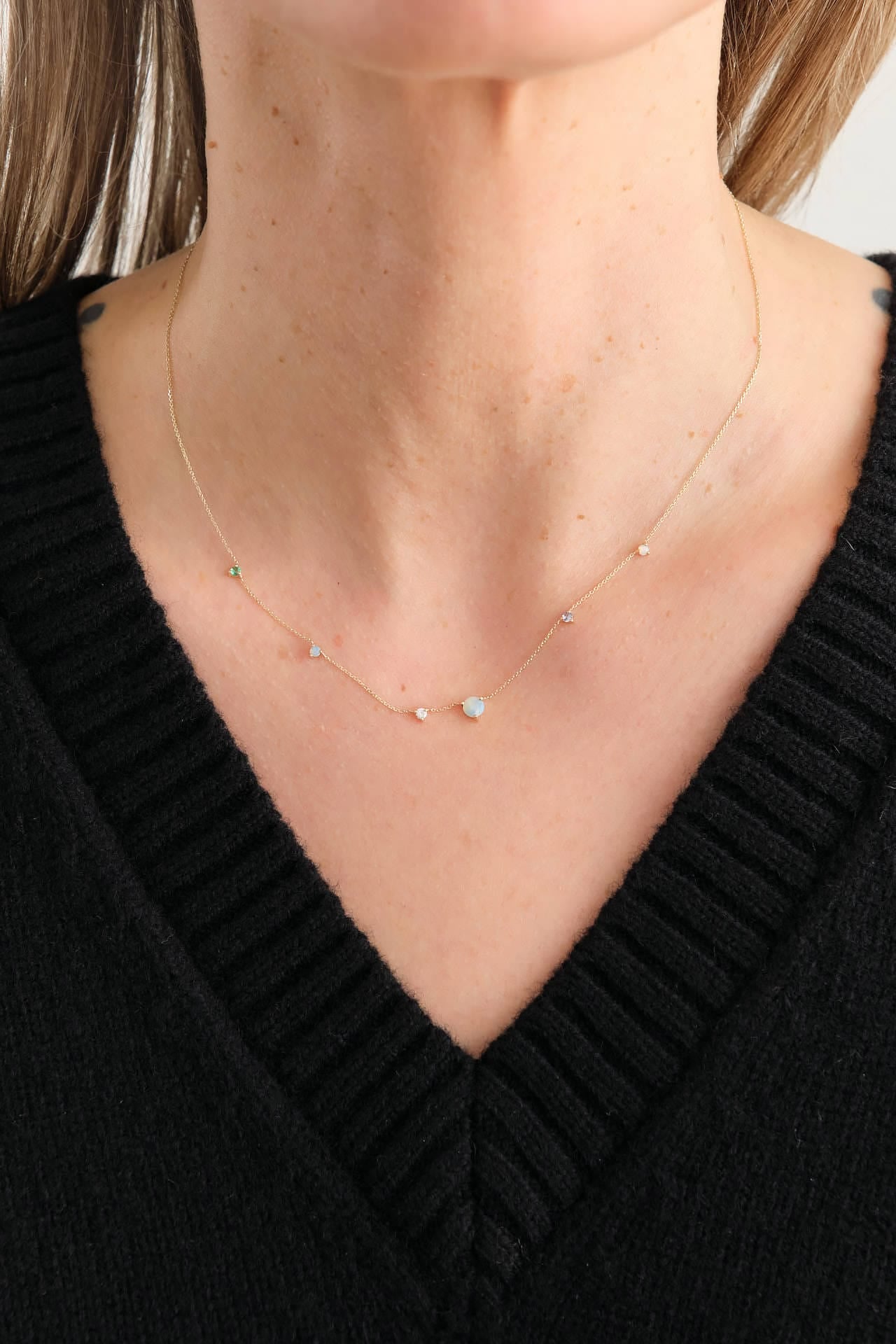 WWAKE Jewelry Necklaces Linear Chain Necklace