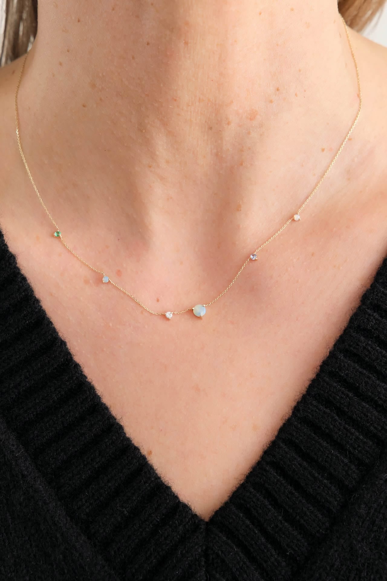 WWAKE Jewelry Necklaces Linear Chain Necklace