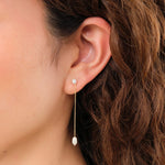 WWAKE Jewelry Earrings Long Pearl Shower Earring Pearl / Single