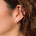 WWAKE Jewelry Earrings Long Pearl Shower Earring Pearl / Single