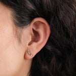 WWake Opal and Tourmaline Crescent Pillar Earring 