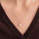 WWAKE Jewelry Necklaces Pearl Droplet Pendant Necklace 14K Yellow Gold / 18" Chain