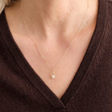 WWAKE Jewelry Necklaces Pearl Droplet Pendant Necklace 14K Yellow Gold / 18" Chain