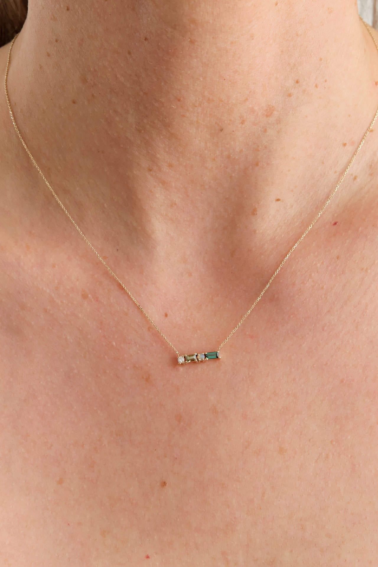 WWAKE Jewelry Necklaces Pillar Necklace 14K Yellow Gold / 16" Chain