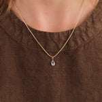 WWAKE Jewelry Necklaces Sapphire Drop Charm Sri Lankan Sapphire / Charm Only