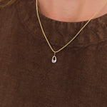 WWAKE Jewelry Necklaces Sapphire Drop Charm Sri Lankan Sapphire / Charm Only