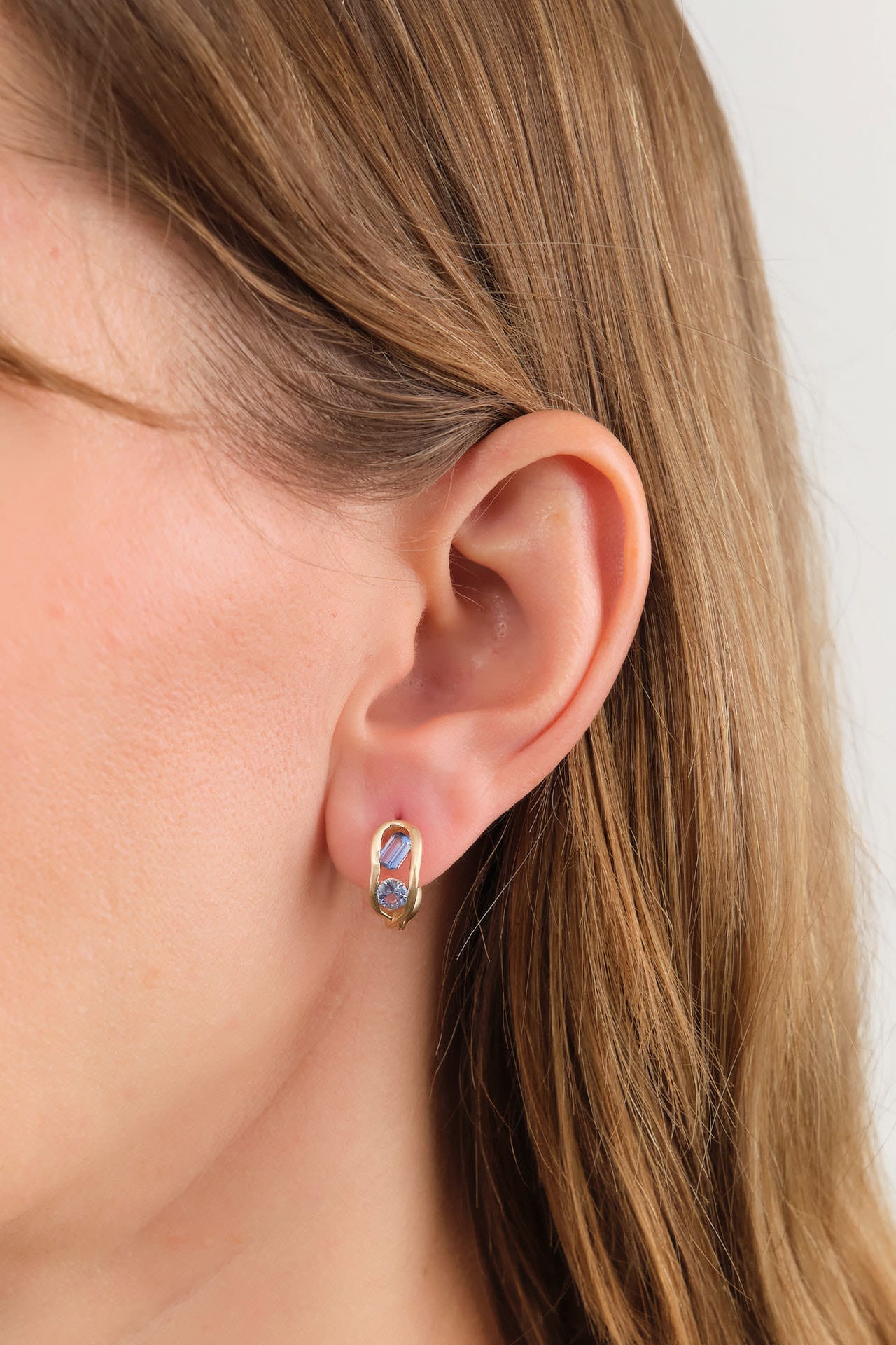WWAKE Jewelry Earrings Sapphire Flow Hoops Sapphire / Pair