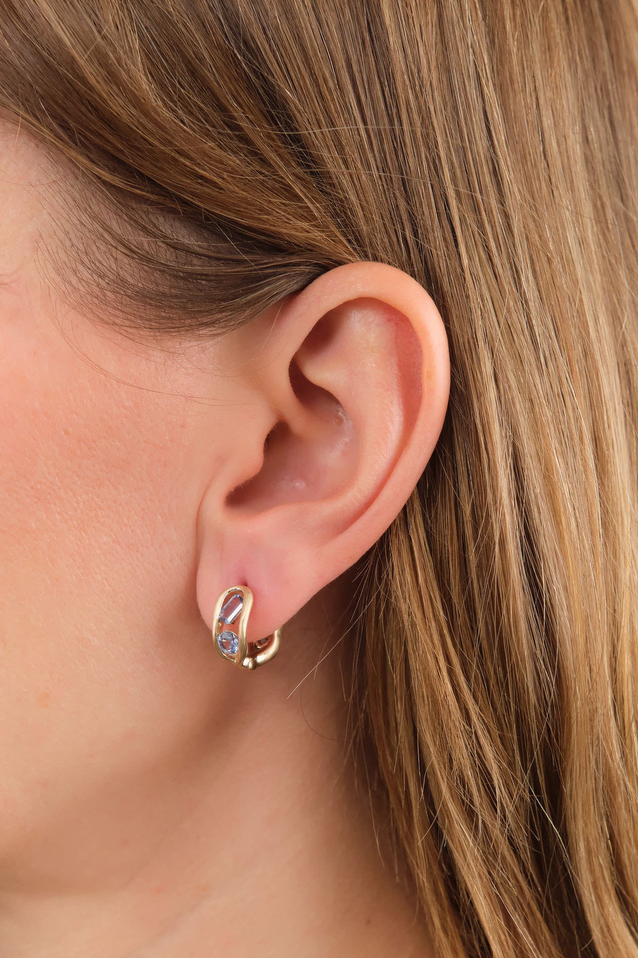 WWAKE Jewelry Earrings Sapphire Flow Hoops Sapphire / Pair