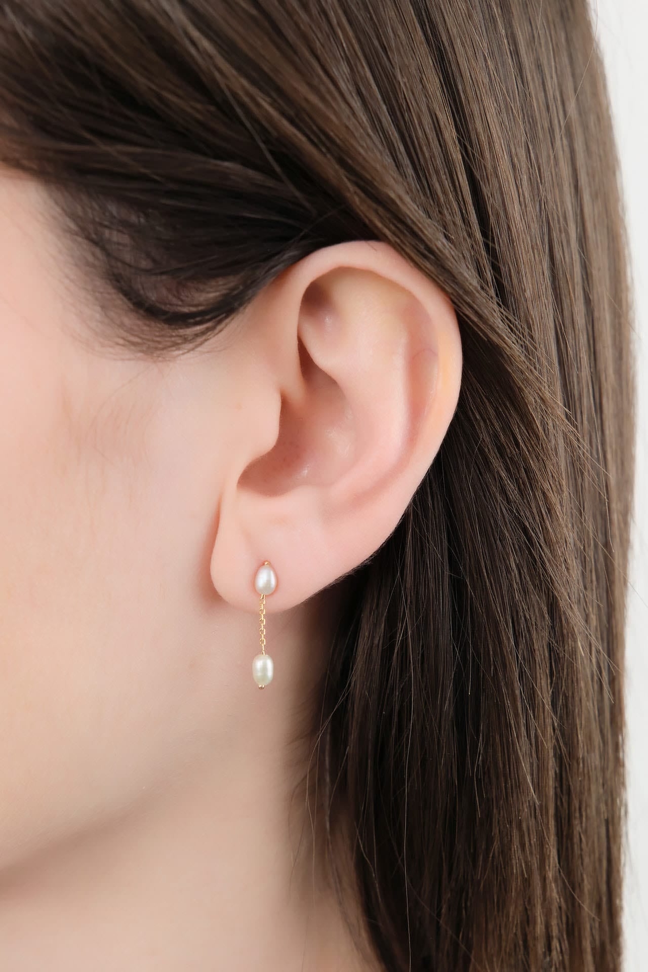 WWAKE Jewelry Earrings Short Pearl Shower Earring Pearl / Single