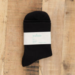 Yahae Accessories Socks and Tights Sui Organic Cotton Plain Socks Black / Small