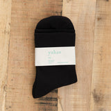 Yahae Accessories Socks and Tights Sui Organic Cotton Plain Socks Black / Small