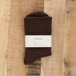 Yahae Accessories Socks and Tights Sui Organic Cotton Plain Socks Brown / Small