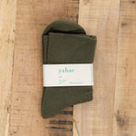 Yahae Accessories Socks and Tights Sui Organic Cotton Plain Socks Khaki / Small