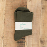 Yahae Accessories Socks and Tights Sui Organic Cotton Plain Socks Khaki / Small
