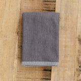 Yoshii Home Bath Towels Two-Tone Chambray Washcloth Black / 13" X 13"