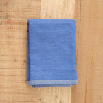 Yoshii Home Bath Towels Two-Tone Chambray Washcloth Blue / 13" X 13"