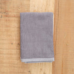 Yoshii Home Bath Towels Two-Tone Chambray Washcloth Black / 13" X 13"