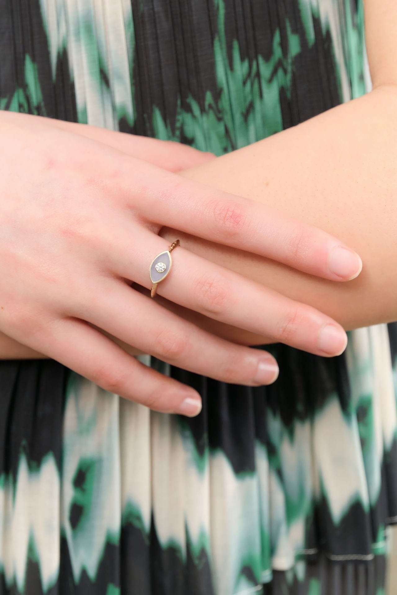 Young In The Mountains Jewelry Rings Anja Ring in Madison Blue Agate 14K Yellow Gold / 8