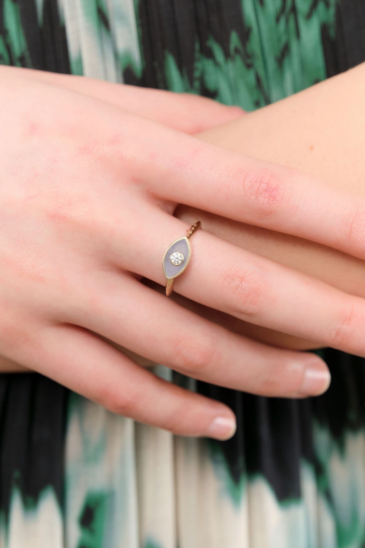 Young In The Mountains Jewelry Rings Anja Ring in Madison Blue Agate 14K Yellow Gold / 8