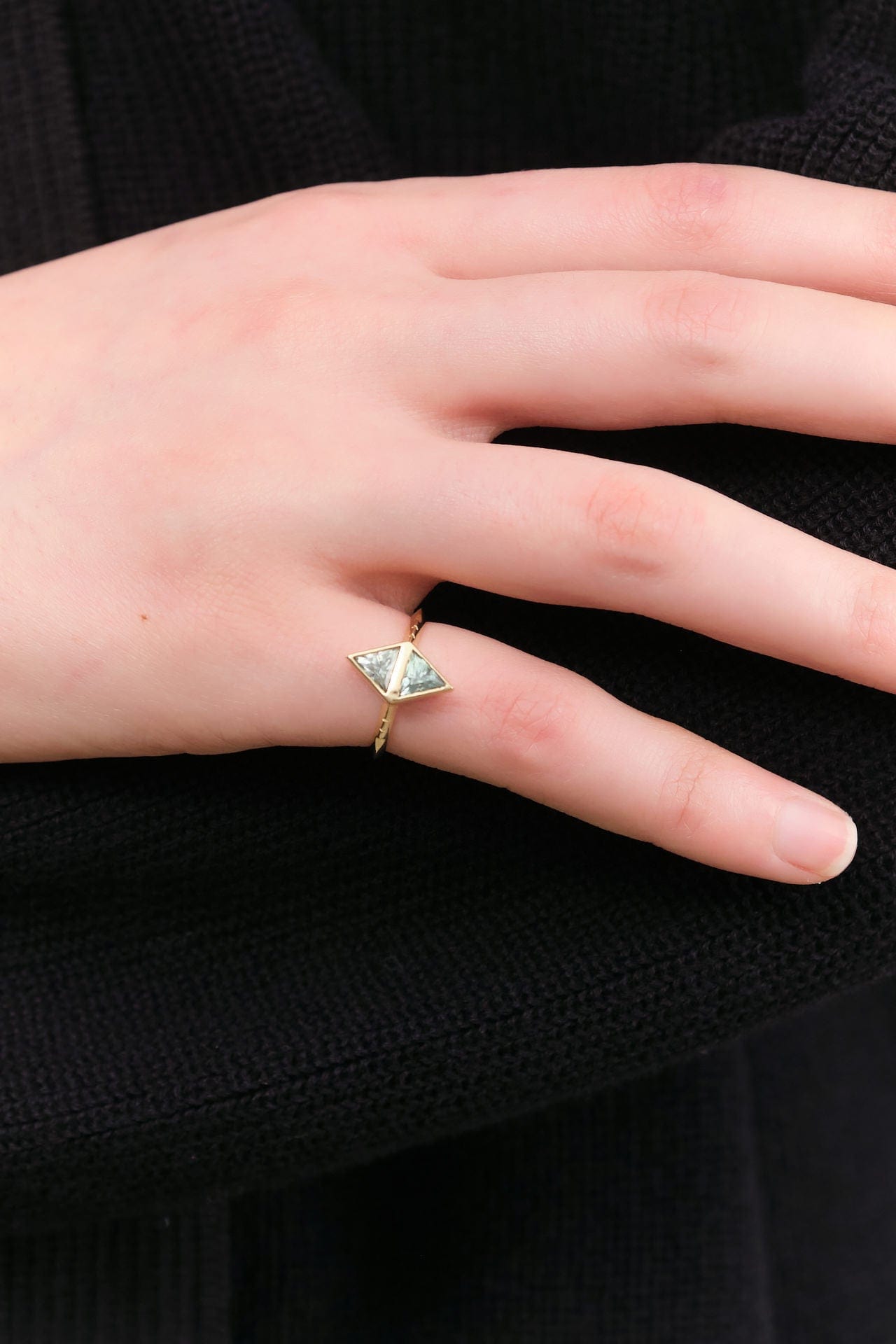 Young In The Mountains Jewelry Rings Appolo Ring in Double Montana Sapphire 14K Yellow Gold / 4.5