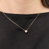 Young In The Mountains Jewelry Necklaces Asscher Slide Pendant Necklace in Montana Sapphire 14K Yellow Gold / 16" Chain