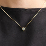 Young In The Mountains Jewelry Necklaces Asscher Slide Pendant Necklace in Montana Sapphire 14K Yellow Gold / 16" Chain