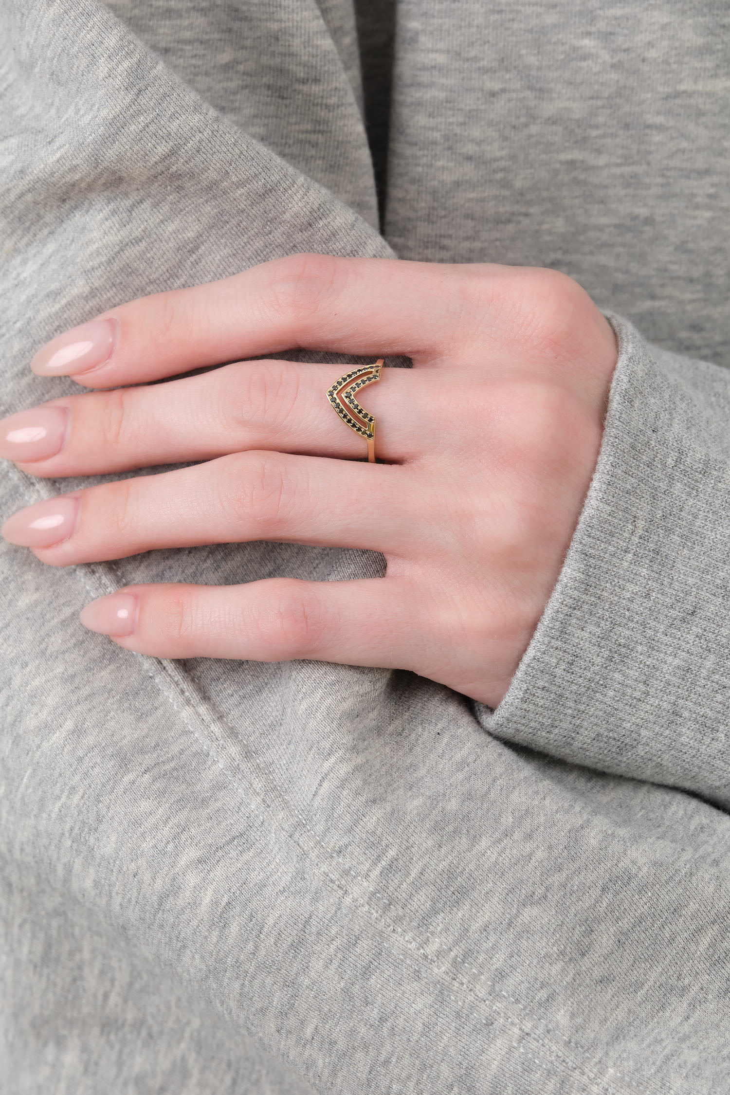 Black Diamond Lacuna Rioga Crown Ring in Gold by Young in the Mountains