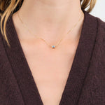 Young In The Mountains Jewelry Necklaces Blue Montana Sapphire Baguette Necklace Montana Sapphire / 15" Chain