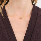 Young In The Mountains Jewelry Necklaces Blue Montana Sapphire Baguette Necklace Montana Sapphire / 15" Chain