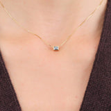 Young In The Mountains Jewelry Necklaces Blue Montana Sapphire Baguette Necklace Montana Sapphire / 15" Chain