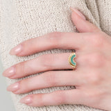 Broken Arrow Turquoise Selene Ring in 14K Gold by Young in The Mountains 