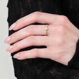 Young in the Mountains Cerberus White Diamond Ring in 14K Gold 