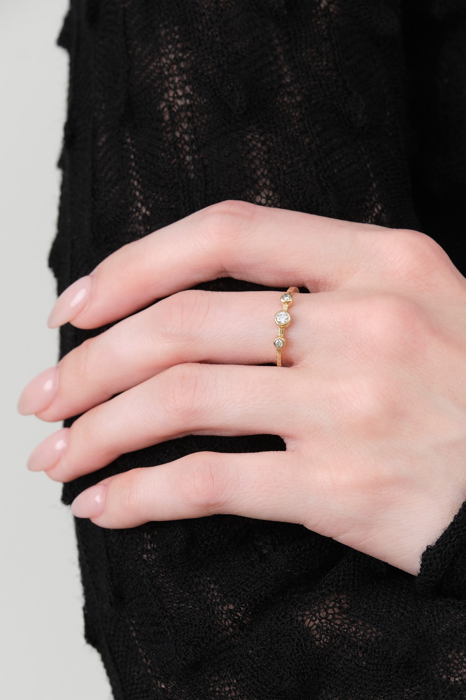 Cerberus White Diamond Ring in 14K Gold by Young in the Mountains