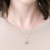 Young in the Mountains Cerclen Necklace in Pearl and Turquoise in Gold