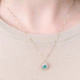 Cerclen Necklace in Pearl and Turquoise in Gold by Young in the Mountains