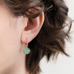 Young In The Mountains Jewelry Earrings Circ Earrings in Two Tone Turquoise 14K Yellow Gold / Pair