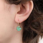 Young In The Mountains Jewelry Earrings Circ Earrings in Two Tone Turquoise 14K Yellow Gold / Pair