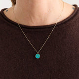 Young In The Mountains Jewelry Necklaces Circ Necklace in Chrysocolla 14K Yellow Gold / 18" Chain