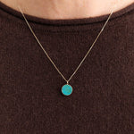 Young In The Mountains Jewelry Necklaces Circ Necklace in Chrysocolla 14K Yellow Gold / 18" Chain