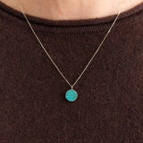 Young In The Mountains Jewelry Necklaces Circ Necklace in Chrysocolla 14K Yellow Gold / 18" Chain